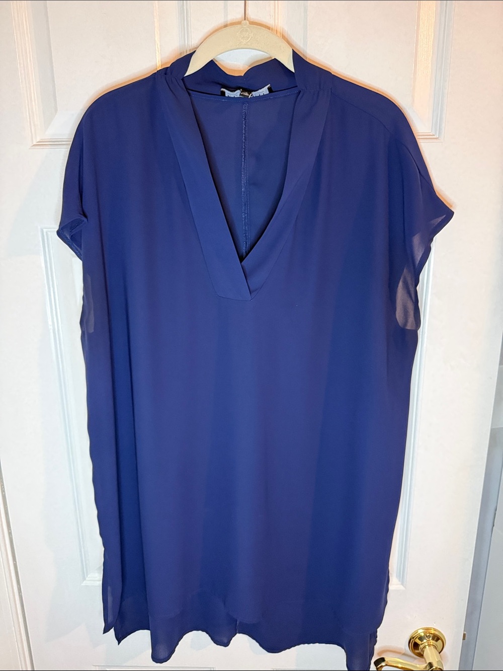 Eloquii Royal Blue V-Neck Chiffon Tunic - 14